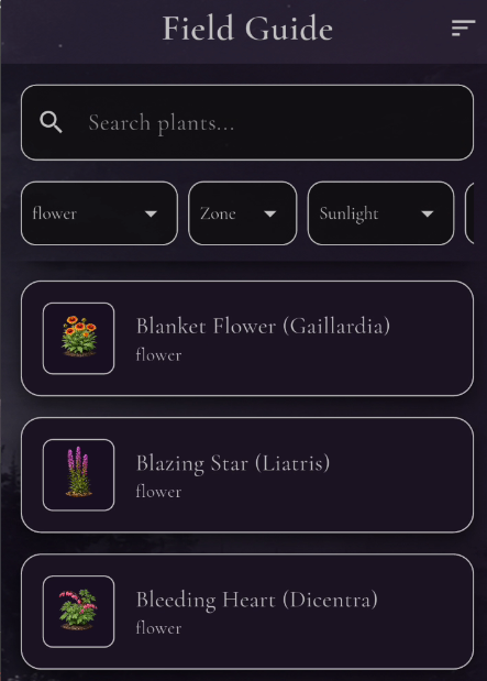 Plant field guide preview